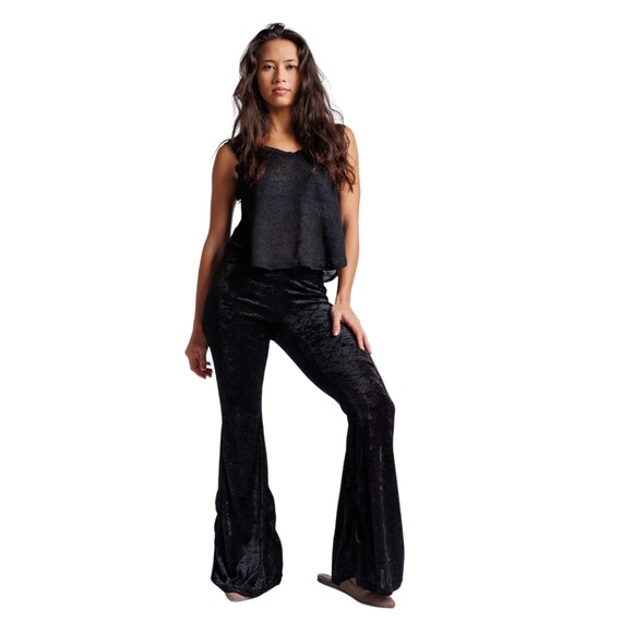 Kucoon Designs Black Velvet Flair Pants - Picture 12 of 15